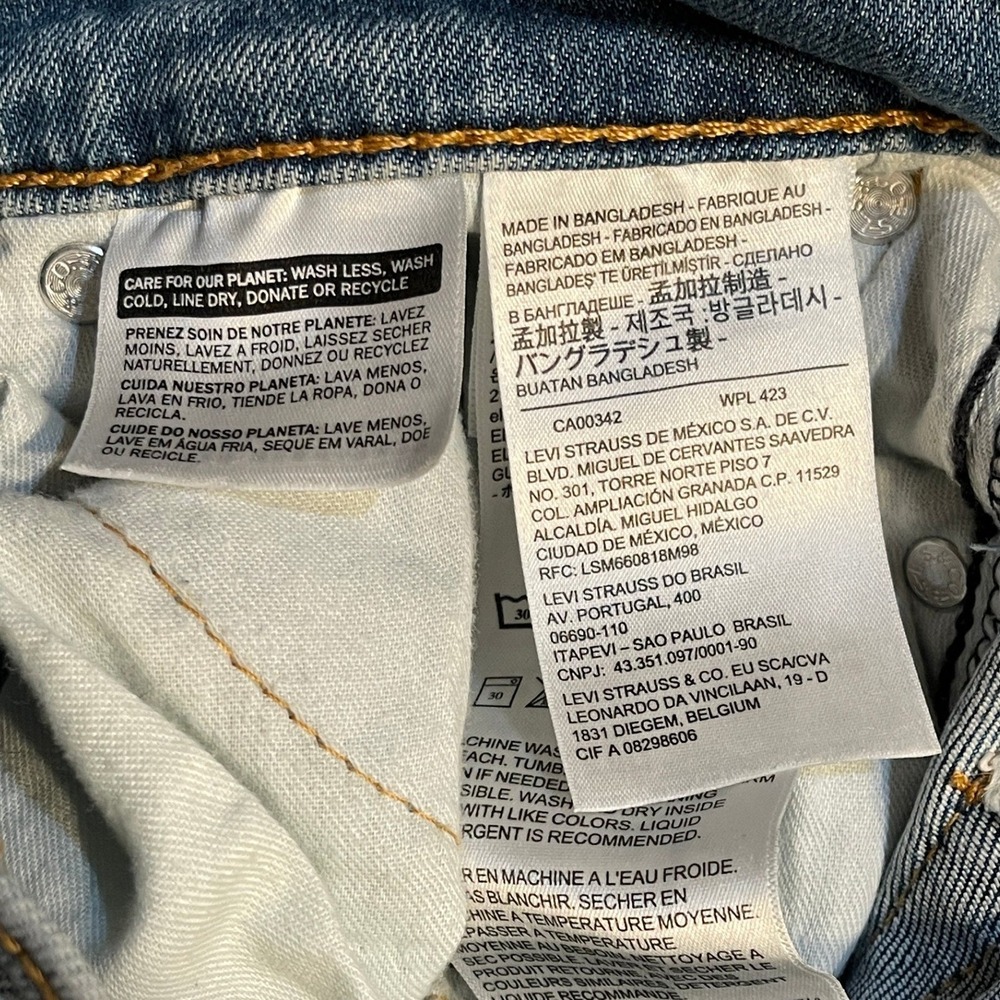 Levis 512 Slim Taper Jeans Mens 28x30 Light Wash Blue Denim Pants Stretch - Picture 5 of 6